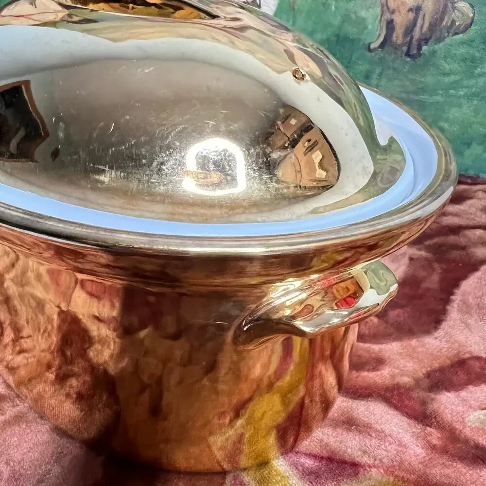 VTG 70s Royal Worcester Covered Casserole Luster Gold 2 Qt Round Size 24 Shape 5